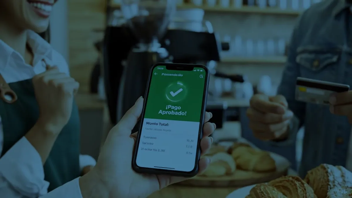 Pantalla de pago aprobado en el teléfono del comercio